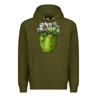 Army Green Blossfeldia Cactus Premium Hoodie - LillyAllenDesigns