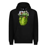Black Blossfeldia Cactus Premium Hoodie - LillyAllenDesigns