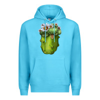 Ocean Blue Blossfeldia Cactus Premium Hoodie - LillyAllenDesigns
