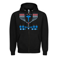 Black jewish hanukkah chanukah doctor medical menorah  gifts Zipper Hoodie - trangStudio