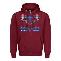 Burgundy jewish hanukkah chanukah doctor medical menorah  gifts Zipper Hoodie - trangStudio
