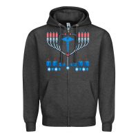 Charcoal Heather jewish hanukkah chanukah doctor medical menorah  gifts Zipper Hoodie - trangStudio