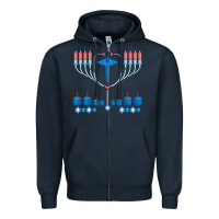 Navy jewish hanukkah chanukah doctor medical menorah  gifts Zipper Hoodie - trangStudio