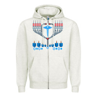 Oatmeal Heather jewish hanukkah chanukah doctor medical menorah  gifts Zipper Hoodie - trangStudio