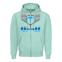 Seafoam jewish hanukkah chanukah doctor medical menorah  gifts Zipper Hoodie - trangStudio