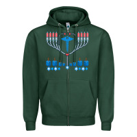 Sports Green jewish hanukkah chanukah doctor medical menorah  gifts Zipper Hoodie - trangStudio