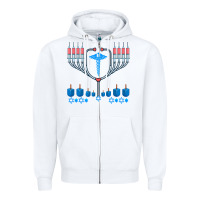 White jewish hanukkah chanukah doctor medical menorah  gifts Zipper Hoodie - trangStudio
