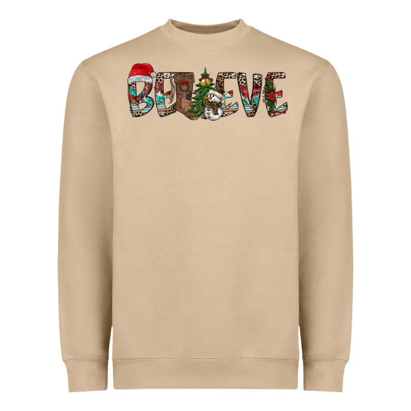 Believe Christmas Heavyweight Sweatshirt by CowhideDigitalArt | Teevron