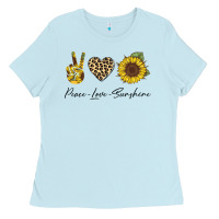 Baby Blue Peace Love Sunshine Ladies Tee - Bettercallsaul