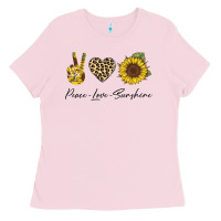 Bubblegum Pink Peace Love Sunshine Ladies Tee - Bettercallsaul