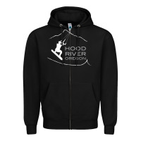 Black Kiteboarding Hood River Oregon, Kitesurfing Zipper Hoodie - trangStudio