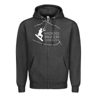Charcoal Heather Kiteboarding Hood River Oregon, Kitesurfing Zipper Hoodie - trangStudio