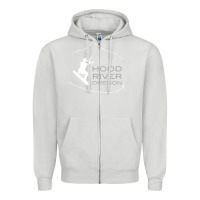 Dove Grey Kiteboarding Hood River Oregon, Kitesurfing Zipper Hoodie - trangStudio