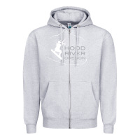 Heather Grey Kiteboarding Hood River Oregon, Kitesurfing Zipper Hoodie - trangStudio