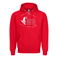 Red Kiteboarding Hood River Oregon, Kitesurfing Zipper Hoodie - trangStudio