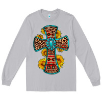 Moon Dust gemstone sunflower leopard cross Long Sleeve Tee - OliviaCreatesArt