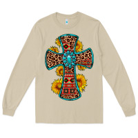 Mushroom gemstone sunflower leopard cross Long Sleeve Tee - OliviaCreatesArt