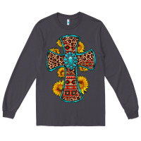 Smoke gemstone sunflower leopard cross Long Sleeve Tee - OliviaCreatesArt