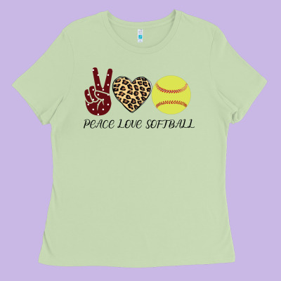 Peace Love Softball Ladies Tee Designed By Bettercallsaul