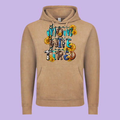 Super Mom Super Wife Super Tired Vintage Hoodie Designed By Cowgirlartshop
