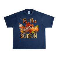 Navy tis the season football Urban Heavy Tee - CowGirlArtShop