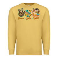 Antique Gold peace love fall Premium Sweatshirt - BarkalooDesign
