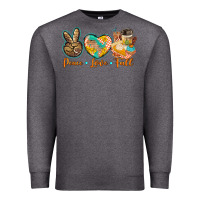 Charcoal Heather peace love fall Premium Sweatshirt - BarkalooDesign