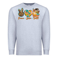 Heather Grey peace love fall Premium Sweatshirt - BarkalooDesign
