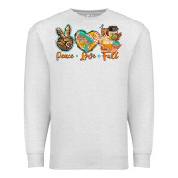 Oatmeal Heather peace love fall Premium Sweatshirt - BarkalooDesign