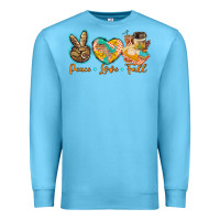 Ocean Blue peace love fall Premium Sweatshirt - BarkalooDesign
