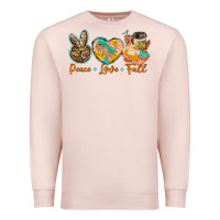 Pale Pink peace love fall Premium Sweatshirt - BarkalooDesign