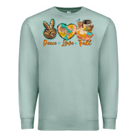 Seafoam peace love fall Premium Sweatshirt - BarkalooDesign