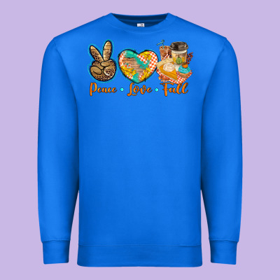 Peace Love Fall Premium Sweatshirt Designed By Barkaloodesign