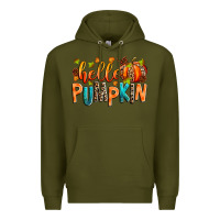 Army Green Hello pumpkin Premium Hoodie - RanaPortraitStore