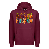 Burgundy Hello pumpkin Premium Hoodie - RanaPortraitStore