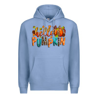 Colony Blue Hello pumpkin Premium Hoodie - RanaPortraitStore
