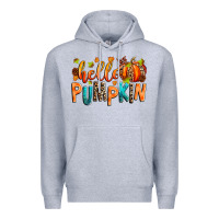 Heather Grey Hello pumpkin Premium Hoodie - RanaPortraitStore