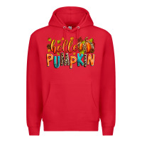 Red Hello pumpkin Premium Hoodie - RanaPortraitStore