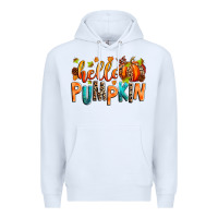 White Hello pumpkin Premium Hoodie - RanaPortraitStore