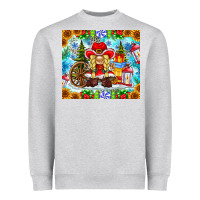 Heather Grey Christmas cowboy gnome Heavyweight Sweatshirt - CowhideDigitalArt