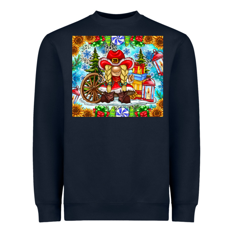 Christmas Cowboy Gnome Heavyweight Sweatshirt by CowhideDigitalArt | Teevron