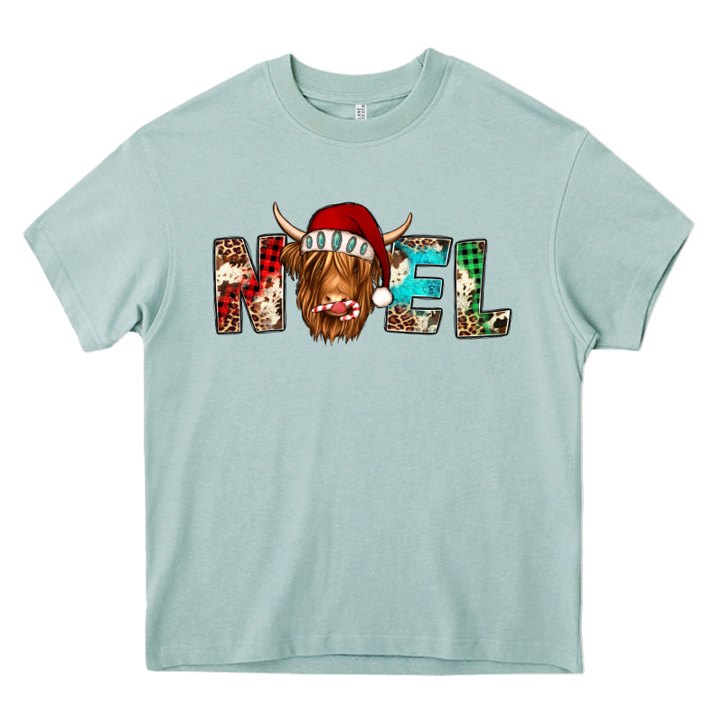 Noel Highland Cow Heavy Core Tee by Jasminsmagicworld | Teevron