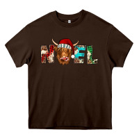 Chocolate Brown noel highland cow Heavy Core Tee - Jasminsmagicworld