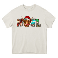 Cream noel highland cow Heavy Core Tee - Jasminsmagicworld