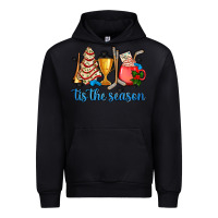 Black tis the season hockey and Christmas Urban Hoodie - AdoDesignShop