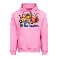 Fuchsia Pink tis the season hockey and Christmas Urban Hoodie - AdoDesignShop