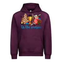 Mauve Wine tis the season hockey and Christmas Urban Hoodie - AdoDesignShop