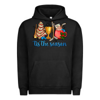 Pigment Black tis the season hockey and Christmas Urban Hoodie - AdoDesignShop