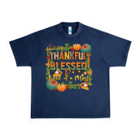 Navy thankful blessed and kind of a mess Urban Heavy Tee - CowGirlArtShop