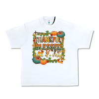 White thankful blessed and kind of a mess Urban Heavy Tee - CowGirlArtShop